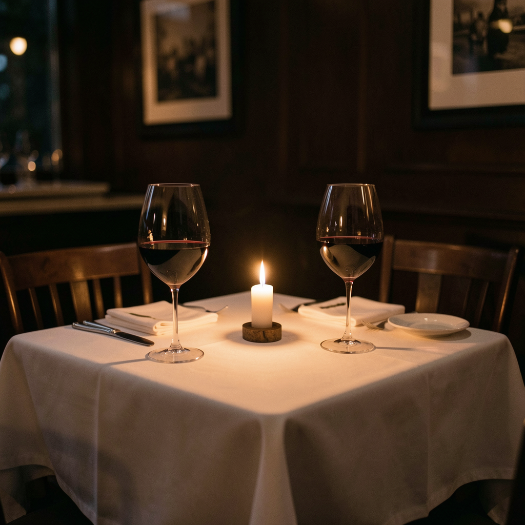 Candlelit birthday dinner