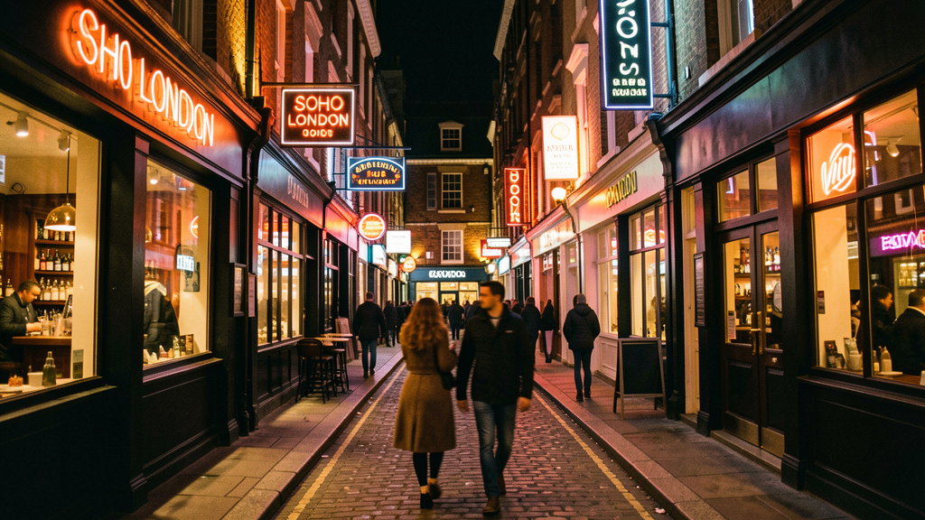 Soho London at night